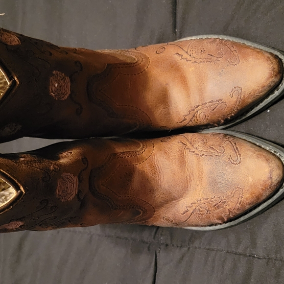 Brown Embroidered Cowboy Boots - Picture 2 of 5